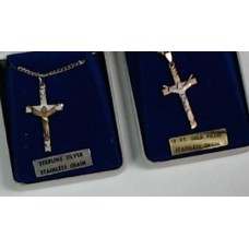 Risen Christ on Cross Sterling Silver Stainless Chain or 14 kt Gold Filled